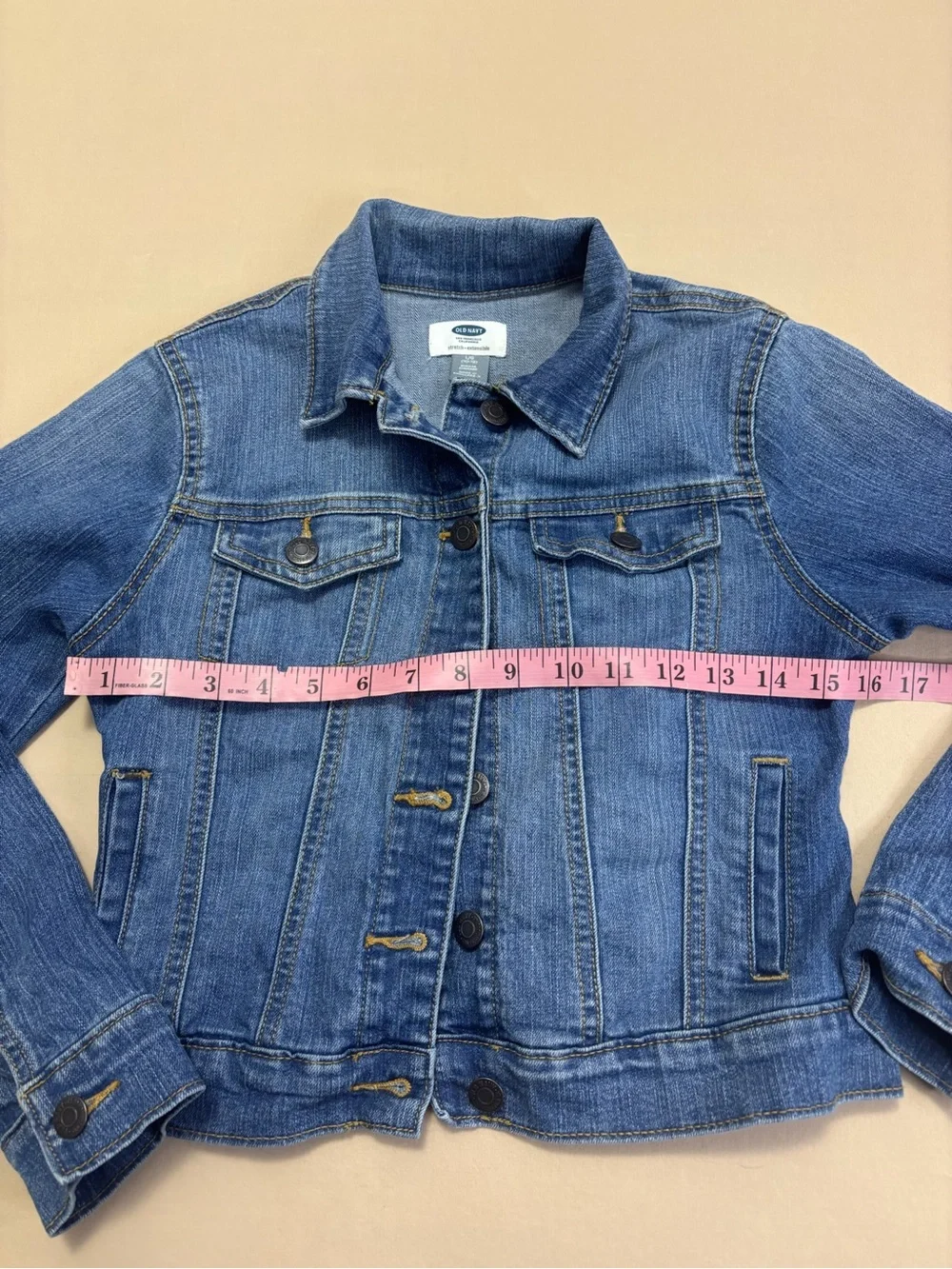 Old Navy Girls Classic Blue Denim Jacket with Button Front Size Large 10-12